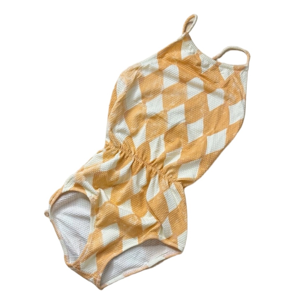 Bobo Choses Yellow and White Geometric Kids One-Piece Swim